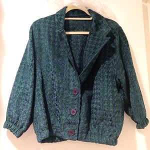 American Apparel Green Purple Hautetooth jacket